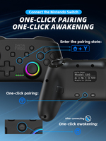 Control Inalámbrico para Nintendo Switch con Vibración, Turbo, Luz RGB y Funciones Completas