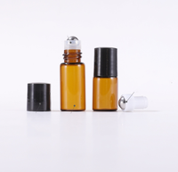 Botol minyak esensial dengan bola rol, rol parfum kaca Amber bening TES 1ml 2ml 3ml 5ml 10 Ml Mini 1ml