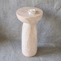 Table basse décorative Cammy Stone en marbre naturel, moderne, minimaliste, légère et écologique pour salon et balcon