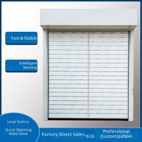 Porte à enroulement rapide en alliage d'aluminium isolé de type dur, à détection automatique, pour usine, entrepôt, atelier