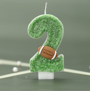 <span class=keywords><strong>Bougie</strong></span> d'<span class=keywords><strong>anniversaire</strong></span> numérique garçon <span class=keywords><strong>bougie</strong></span> de gâteau de rugby vert série de sports frais <span class=keywords><strong>bougie</strong></span> - Product Image 5