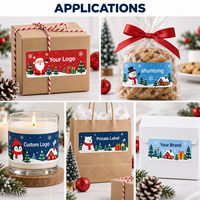 Étiquettes adhésives personnalisées imprimées pour cadeaux et artisanat, impression couleur, découpe, finition mate, rouleau d'étiquettes d'emballage de Noël