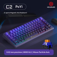 Clavier de jeu filaire magnétique HEXGEARS C2 83 touches avec interrupteurs magnétiques Kailh, déclenchement rapide, zone morte 0, touches PBT RGB, 656g