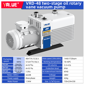 Bomba de aire de Laboratorio Eléctrico <span class=keywords><strong>VSV</strong></span>/VRD de doble etapa CNC Industrial para ordeñadoras, 380V, 400W, 48m3/h, Pa 0,4, para máquinas de ordeño - Product Image 2