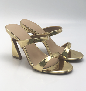 Sandalias de tacón con punta cuadrada para <span class=keywords><strong>mujer</strong></span>, Sandalias de tacón bajo grueso Sexy con <span class=keywords><strong>dos</strong></span> correas para <span class=keywords><strong>mujer</strong></span>, sandalias de charol, zapatos de tacón alto sin cordones - Product Image 2