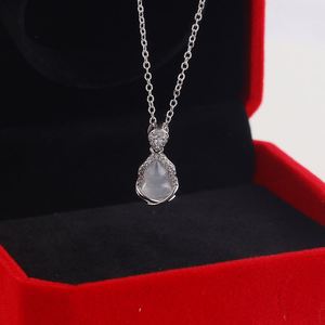 Collier en acier inoxydable imitation chalcédoine chinoise, collier en acier titane, chaîne de clavicule en acier inoxydable - Product Image 4