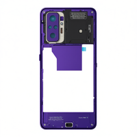 Coque arrière de remplacement pour Redmi Note 10 Pro, cadre en alliage d'aluminium bleu violet