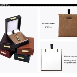 Boîte à bijoux en cuir PU de haute qualité avec étiquette dorée pour ensemble de pendentifs, bracelets et bagues, vente en gros, boîte à bijoux personnalisée avec logo - Product Image 6