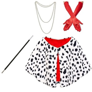 Chal Sexy con estampado <span class=keywords><strong>de</strong></span> leopardo <span class=keywords><strong>para</strong></span> mujer, accesorios <span class=keywords><strong>de</strong></span> Cosplay, perro manchado, capa <span class=keywords><strong>de</strong></span> <span class=keywords><strong>Cruella</strong></span> en blanco y negro, peluca, disfraz <span class=keywords><strong>de</strong></span> fiesta <span class=keywords><strong>de</strong></span> <span class=keywords><strong>Halloween</strong></span> - Product Image 5