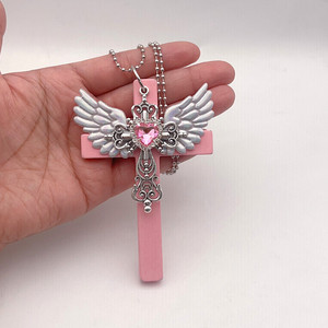 Collares con Colgante <span class=keywords><strong>de</strong></span> Corazón Gótico con Pedrería y Alas para Mujer, Accesorios <span class=keywords><strong>de</strong></span> Joyería <span class=keywords><strong>de</strong></span> Subcultura Y2K - Product Image 1