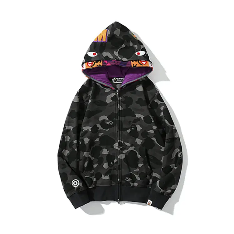 Factory Direct Support Bape Hoodies Men's Shark Fashion Trend Brand Hoodie Double Hooded Jacket