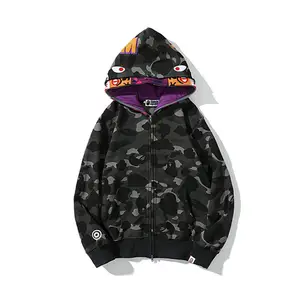 Fabrika doğrudan destek Bape Hoodies erkek Shark moda trendi marka Hoodie çift kapüşonlu ceket