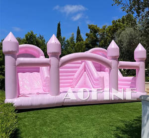 Château gonflable commercial de grande taille, blanc, pour mariage, avec deux toboggans pour enfants, modèle AOFINE Afc300, capacité de 10 personnes, 2 - Product Image 4