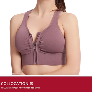 Wholesale Women's Sports Bra Fitness Top Front Zipper Design Vest Fashionable Yoga Gym - Product Image 4