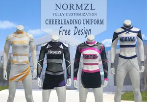 Custom Sexy Cheerleader Outfits Multicolor Sublimated Printing Rhinestone Cheerleading Uniforms For Women