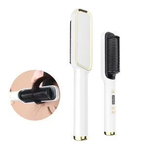 2024 haute chaleur style meilleure qualité électrique brosse à cheveux sèche <span class=keywords><strong>lisseur</strong></span> cheveux <span class=keywords><strong>lisseur</strong></span> peigne brosse ionique <span class=keywords><strong>lisseur</strong></span> de cheveux - Product Image 1