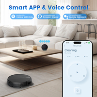 AIRROBO Aspirateur robot 3000Pa avec commande vocale WiFi via application, nettoyage automatique pour voiture et maison, balayage et lavage