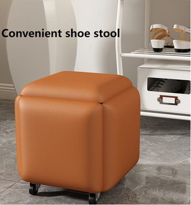 Chất lượng cao da Ottoman băng ghế dự bị đầy màu sắc 5 trong 1 làm tổ Ottoman Phân Stackable thanh phân di chuyển chân phân cho phòng khách - Product Image 5