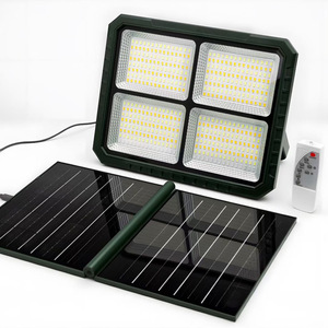 ไฟสปอร์ตไลท์พลังงานแสงอาทิตย์ 50/100/200W LED พร้อมรีโมทคอนโทรล สำหรับภายนอกอาคาร กันน้ำ ติดตั้งบนพื้นผิว - Product Image 1