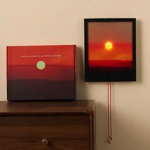 Moves Adjustable Sunrise Sunset Led Modern Wall Accents Creative Sunset Hand <strong>Pulled</strong> Night <strong>Light</strong> Sunrise Wall-Mounted <strong>Light</strong> - Product Image 5