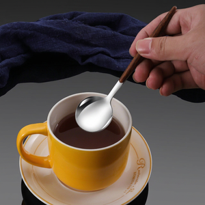 Cuchara de acero inoxidable con mango, cuchara para postre, cuchara para avena, cuchara para café, cuchara para miel, cuchara de té, utensilios de mesa domésticos engrosados - Product Image 1