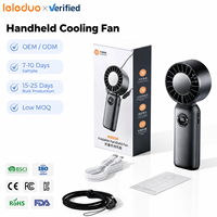 Ventilateur portable pliable à faible MOQ, fournisseur vérifié, batterie 3600 mAh, écran numérique, portable, extérieur, domestique, avec cordon, logo personnalisé, OEM & ODM