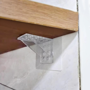 Plastic Wall-Mounted Shelf Bracket Transparent Right Angle Design Easy Installation 0-1kg Load Capacity Large Duo C1QAN - Product Image 1