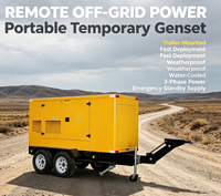 Groupe électrogène diesel monté sur remorque, 120 kVA, 150 kVA, usage intensif, triphasé, pour zones éloignées, hors réseau, alimentation temporaire