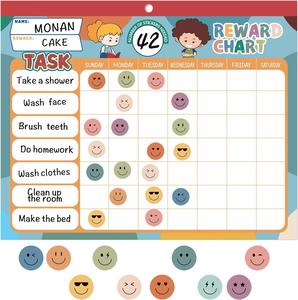 Modern Chore Chart Pad Kids <b>Magnetic</b> Sticker System 2328 Shape Stickers Behavior Reward Chart Paper <b>Material</b> - Product Image 1