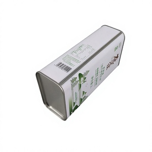 Boîtes métalliques rectangulaires en fer blanc de type F de 1L, personnalisées en usine, avec couvercle à levier, pour huiles alimentaires, grains de café, aliments pour animaux, etc. Jinko - Product Image 4