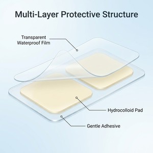 แผ่นปิดแผลไฮโดรคอลลอยด์แบบหลายชั้น ป้องกันแผลขั้นสูง ราคาขายส่ง - Product Image 3