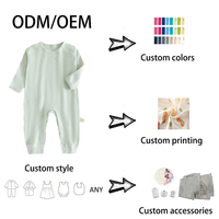 Combinaison à manches longues pour bébé, 100% coton, jacquard, à œillets, couleur unie, unisexe, pour nouveau-né, fermeture à boutons pression, douce et respirante