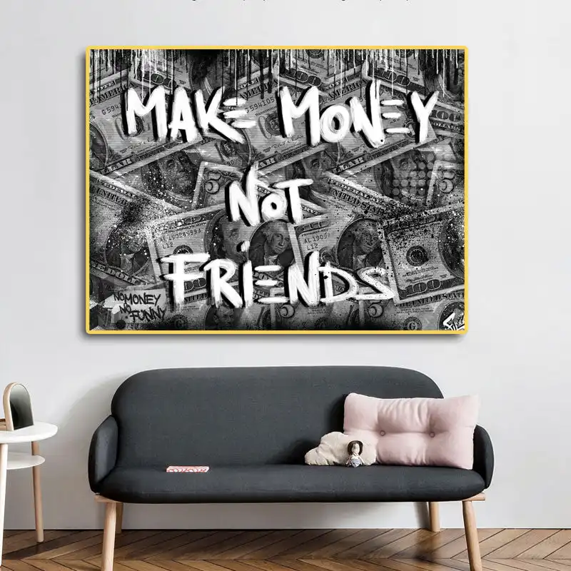 NN2306 Money Grey Color Wall Pictures And Canvas painting For Home Decor Cuadros Living Room Decoration