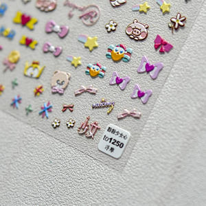 <span class=keywords><strong>2022</strong></span> nouveaux designs Nail art autocollants 5D en relief rose doux fille amour <span class=keywords><strong>gel</strong></span> ongles autocollants pour la décoration des ongles - Product Image 6