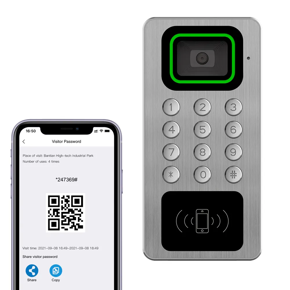 IP66 считыватель паролей QR-кодов NFC IC Card Reader приложение удаленный динамический QR-код дверной контроллер доступа