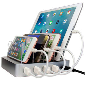 Logo personnalisé 4 ports multi USB Chargeur Station d'accueil Tablette <span class=keywords><strong>portable</strong></span> universelle Téléphone intelligent Station de charge rapide pour plusieurs appareils - Product Image 1