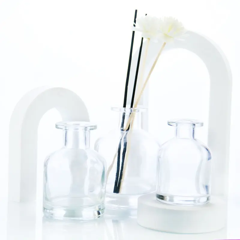 Luxuriöse leere runde 50 ml 100 ml 150 ml 200 ml Parfüm-Aromatherapie-Diffusor-Glasflasche für Duft