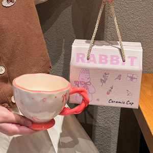 Wholesale High-quality Bow-shaped <b>Ceramic</b> <b>Mugs</b> Home and Office Water Cups Birthday Gift Cups - Product Image 2