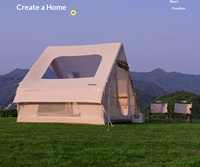 Tente Gonflable pour Camping en Plein Air, Abri Épais Anti-Tempête, Équipement Automatique Complet pour Nuit en Camping