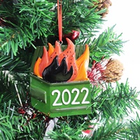 Kunden spezifische Weihnachts baums chmuck DIY Harz Anhänger hängen Müll container Feuer Ornament DIY Crafts Party Home Decor New Hot