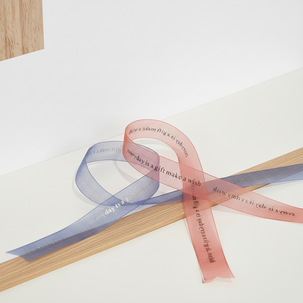 Printed Ribbon Single Face Eco-Friendly Gift Box Packaging for Christmas Valentine's Day Decoration Polyester Satin Fabric