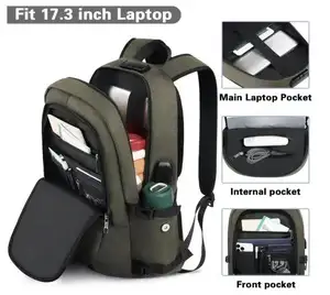 Individuelles Logo langlebiger Anti-Diebstahl-Geschäftsreiselaptop Rucksack mit USB Hochschule Schule Computer-Tasche passt 17 Zoll Notebook