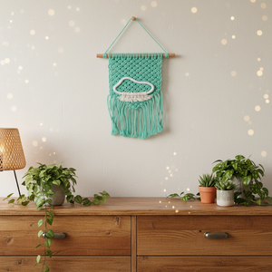Acchiappasogni Bohémien con Fiori Intrecciati e Nuvole Arcobaleno, Decorazione Murale per Camerette, Design Scenico Fluttuante, Confezione Multi-pezzo - Product Image 1