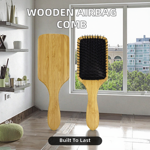 Custom Logo Bamboo Hair <strong>Brushes</strong> Bulk Wooden Paddle <strong>Brush</strong> Scalp Massage Bristle Anti Static Engraving DIY Gifts for Women - Product Image 3