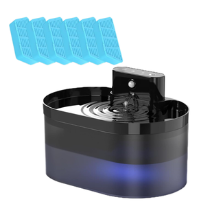 เครื่องจ่ายน้ำสัตว์เลี้ยงไร้สาย ถ้วยน้ำ 2600mAh แบตเตอรี่ 2.2 ลิตร ป้องกันการรั่วซึม จอ LCD ชาร์จได้ พลาสติก สำหรับแมว สุนัข ตั้งเวลาได้ - Product Image 5