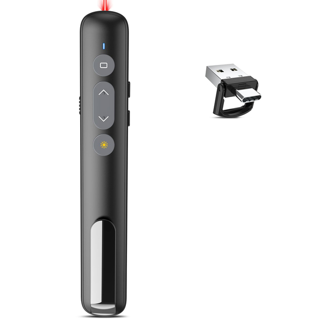 Red Lazer Usb c Powerpoint 2.4 Ghz Wireless Presenter Remote Laser Pointer and Laptop Presentation Remote