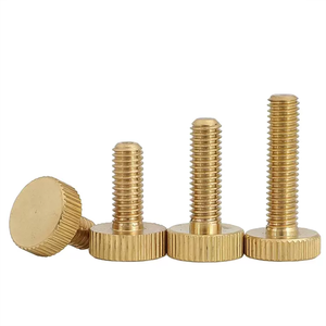 Vis à molette en laiton réglable à la main GB835 M3 M4 24mm M5 M6 25mm, vis à molette à tête moletée plate large en laiton - Product Image 2