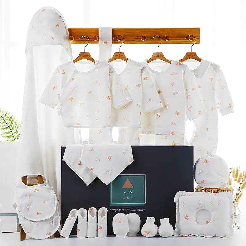 Atacado 18 peças 22 peças roupa de dormir para bebês, roupas para presente de bebês recém-nascidos, conjunto 100% algodão para presente