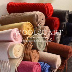Wool <b>Scarf</b> Solid <b>Red</b> Classic Tassel Fringe Thickened Winter Long Shawl Wrap Warm Muffler <b>Scarf</b> Wholesale - Product Image 5