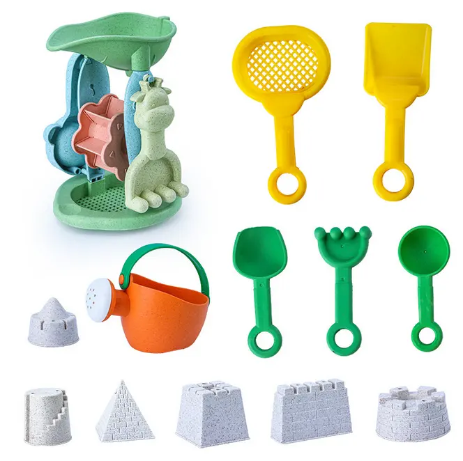 Giocattoli di sabbia di plastica per bambini estivi giocattoli colorati per secchio da spiaggia con pala per bambini in plastica